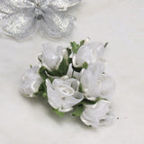 Dalmazio Design Floral Accent Satin Rose with Tulle Large Set of 6