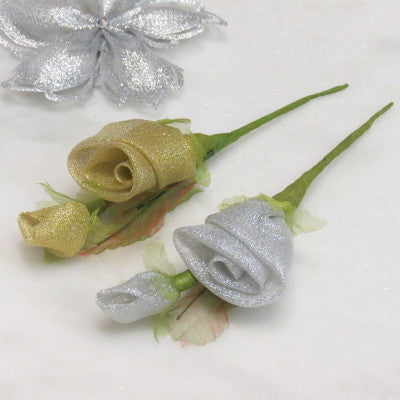 Dalmazio Design Floral Accent Organza Rose Metallic