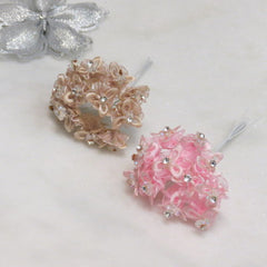 Dalmazio Design Floral Accent Rhinestone Rosette Set of 12