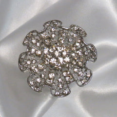 Dalmazio Design Rhinestone Brooch Ruffle Large