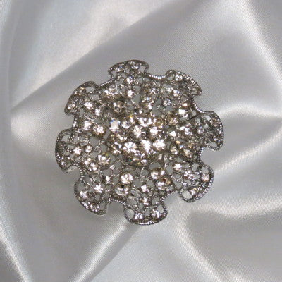 Dalmazio Design Rhinestone Brooch Ruffle Medium