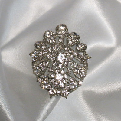 Dalmazio Design Rhinestone Brooch Oval