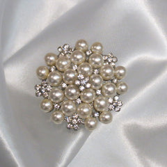 Dalmazio Design Rhinestone Brooch Pearl