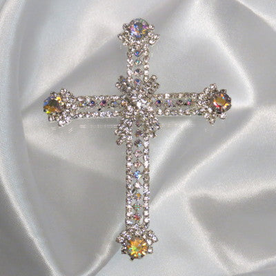 Dalmazio Design Rhinestone Brooch Cross