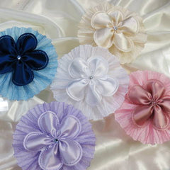Dalmazio Design CRF Margherita Satin Crystal with Pleated Ruffle