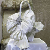 Dalmazio Design Flower Girl Basket - 10" oval satin silk & lace