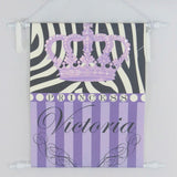 Dalmazio Design Canvas Keepsake Scroll - Royal Princess Stripe w/ Personalization