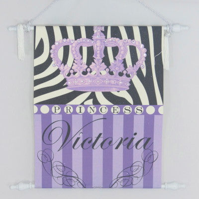 Dalmazio Design Canvas Keepsake Scroll - Royal Princess Stripe w/ Personalization