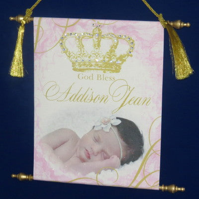 Dalmazio Design Canvas Keepsake Scroll - God Bless Crown Personalized w/ Photo