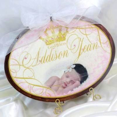 Personalized Princess Wooden Keepsake Plaque Pink 7x9"