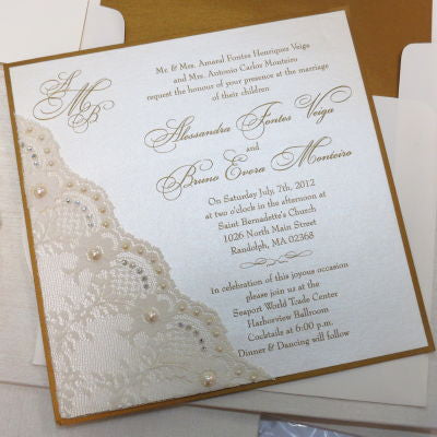 Dalmazio Design Angolo Di Pizzo Invitation with Full Embellishment