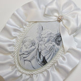 Dalmazio Design Keepsake Wooden Plaque- Capezzale Guardian Angel White