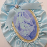 Dalmazio Design Keepsake Wooden Plaque- Capezzale Guardian Angel Baby Blue