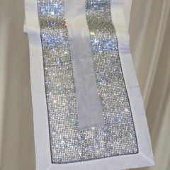 Dalmazio Design Crystallized Linen Runner - Silver/White