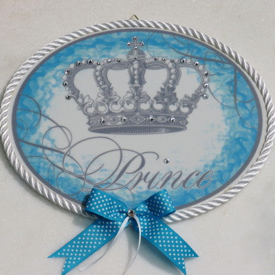 Dalmazio Design Keepsake Porcelain Plaque- Prince Blue Accent 8x10"