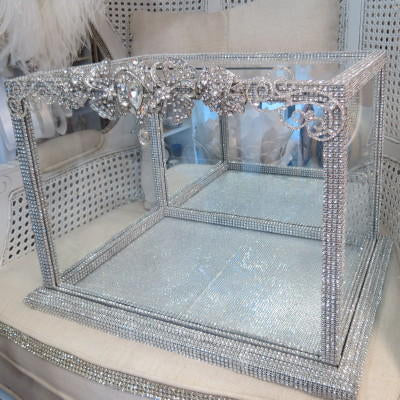 Dalmazio Design Crystal Adorned Mirrored Envelope Box