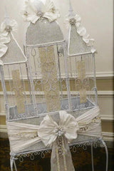 Dalmazio Design Crystal and Silk Adorned Birdcage