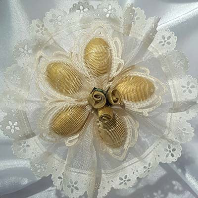 Dalmazio Design CRF Ariel Gold Rosettes with Velo Ruffle
