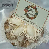 Dalmazio Design CRF Ariel Crystal with Double Lace and Burlap Ruffle + Personalized Placecard