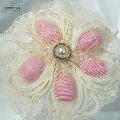 Dalmazio Design CRF Ariel Pearl + Rhinestone Accent with Lace Ruffle