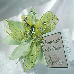 Dalmazio Design CRF Camelia Butterfly Accent with Wired Organza Ribbon Bow + Personalized "Confetti" Card