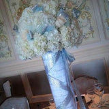 Dalmazio Design Personalized Cylinder Vase Centerpiece w/ Hydrangea & Roses Rental