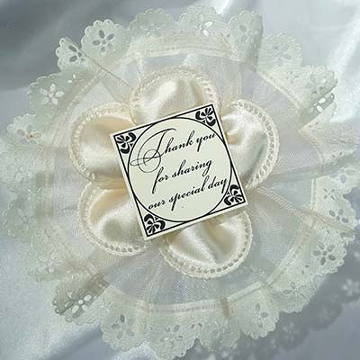 Dalmazio Design CRF Margherita Satin with Personalized Thank You Card