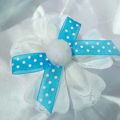 Dalmazio Design CRF Quadrifogolio Pom Pom with Polka Dot Organza Ribbon Bow