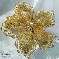 Dalmazio Design CRF Cuore Metallic Crystal with Organza Ribbon Bow