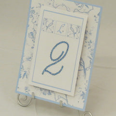 Dalmazio Design Table Sign w/ Easel - Two Layer Floating Swarovski/Toile