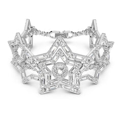 Stella Bracelet, Star, White, Rhodium Plated