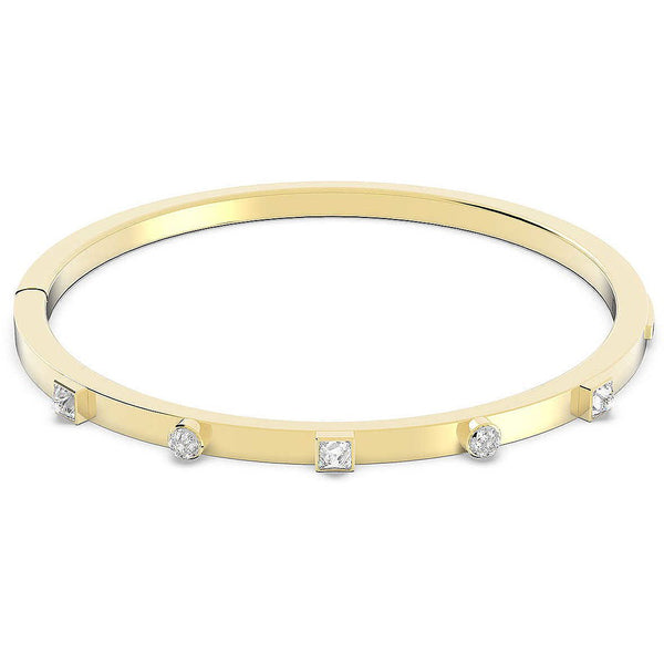 Thrilling bangle, Small, White, Gold-tone plated LAST IN STOCK