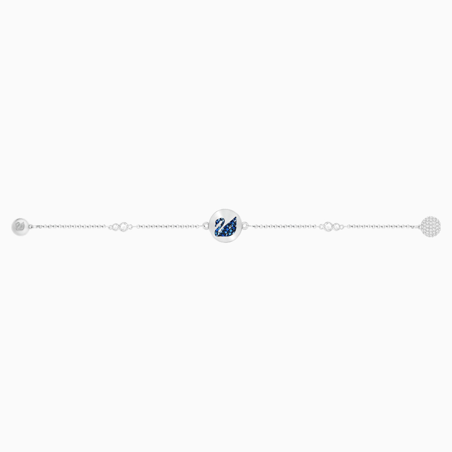 Swarovski Remix Collection Swan Strand&#44; Blue&#44; Rhodium Plated - LAST IN STOCK