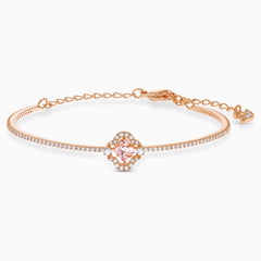 Swarovski Sparkling Dance Bangle; Pink; Rose-Gold Tone Plated Dalmazio Design