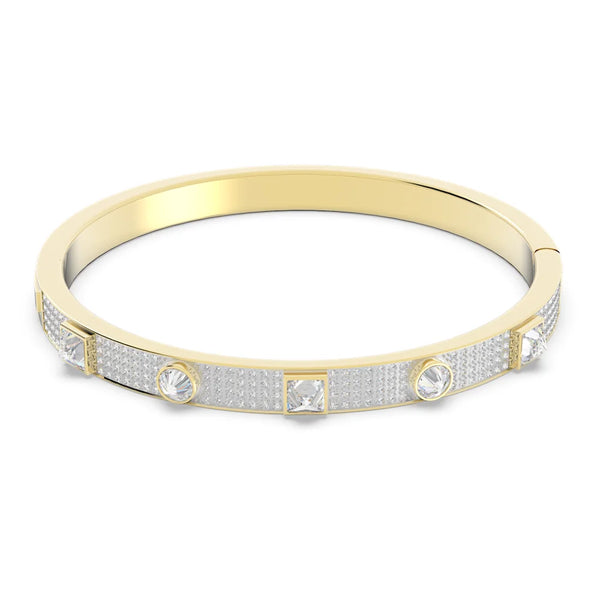 Thrilling Deluxe bangle, White, Gold-tone plated LAST IN STOCK