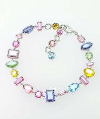 Gema Bracelet, Multicolored, Rhodium Plated