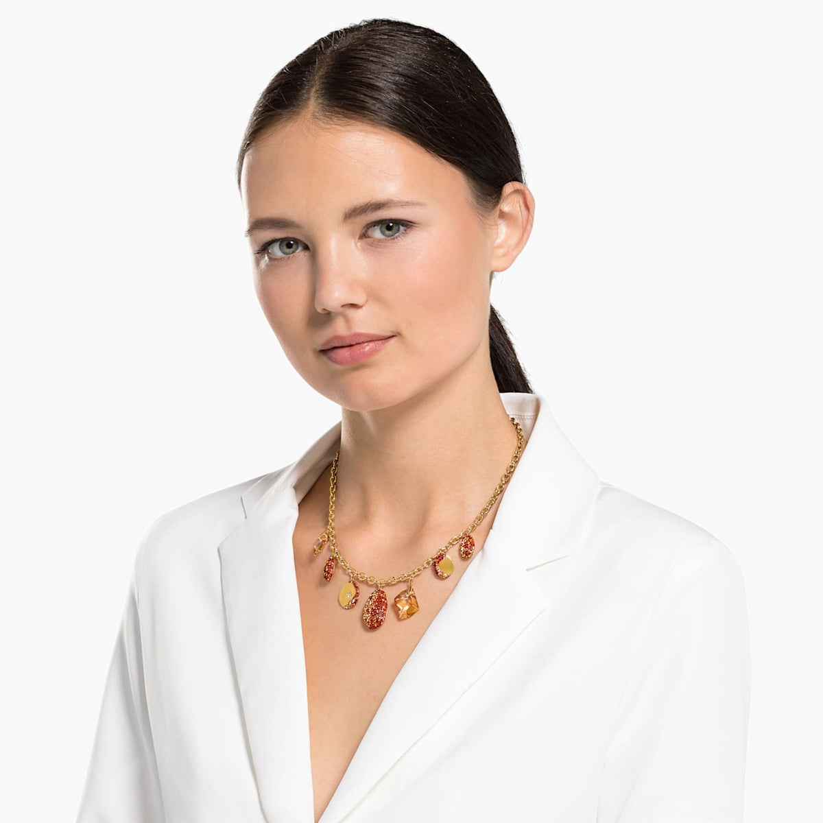 The Elements Necklace&#44; Red&#44; Mixed Metal Finish - LAST IN STOCK