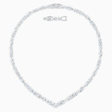 Dalmazio Design - Swarovski Tennis Deluxe Mixed V Necklace&#44; White&#44; Rhodium Plated