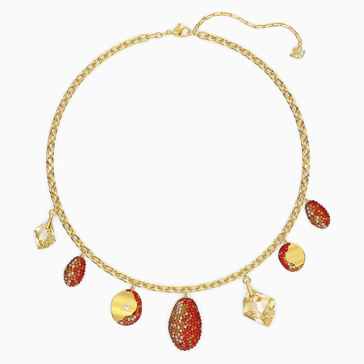 Dalmazio Design - Swarovski The Elements Necklace, Red, Mixed Metal Finish