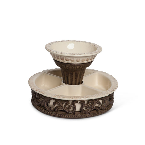 GG Collection 14"D Acanthus Crudite Holder - 20% OFF