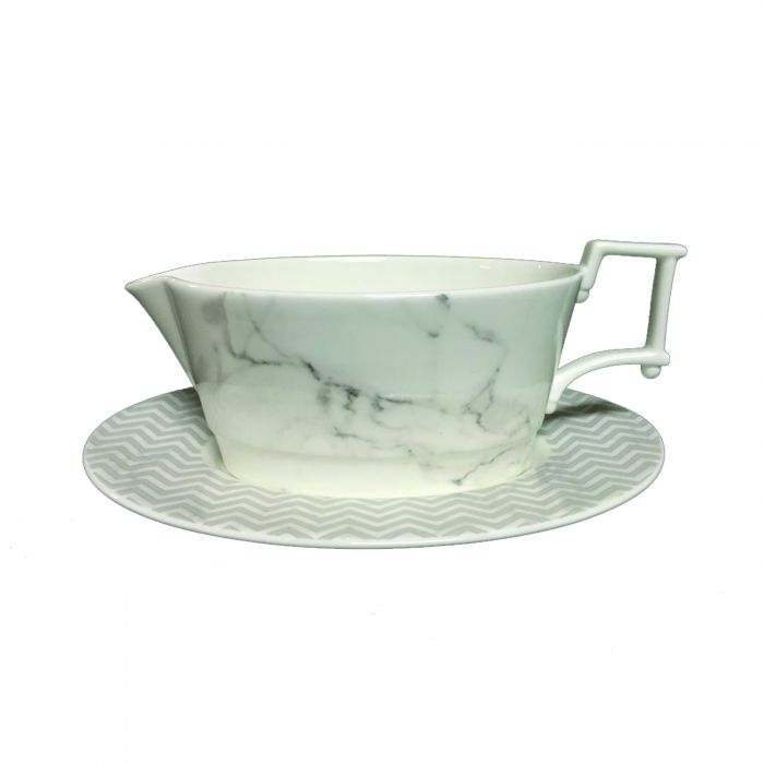 Villa Bianca Gravy Boat &amp; Saucer Grey