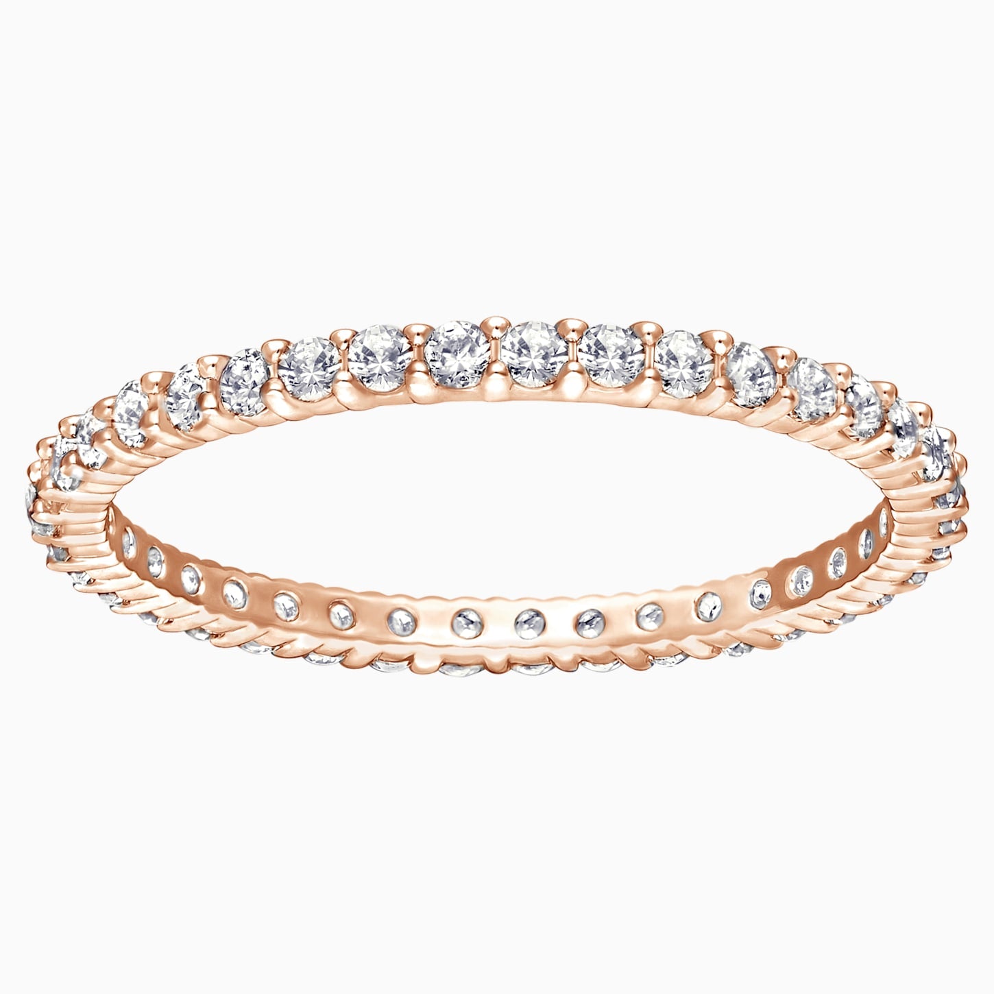 Swarovski Vittore Ring; White; Rose-Gold Tone Plated Dalmazio Design