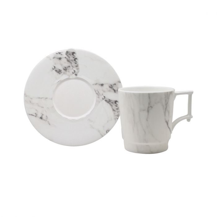 Villa Bianca Tea Cup &amp; Saucer Grey