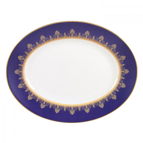 Wedgwood Anthemion Blue 13.75in Oval Platter - OUT OF STOCK Dalmazio Design