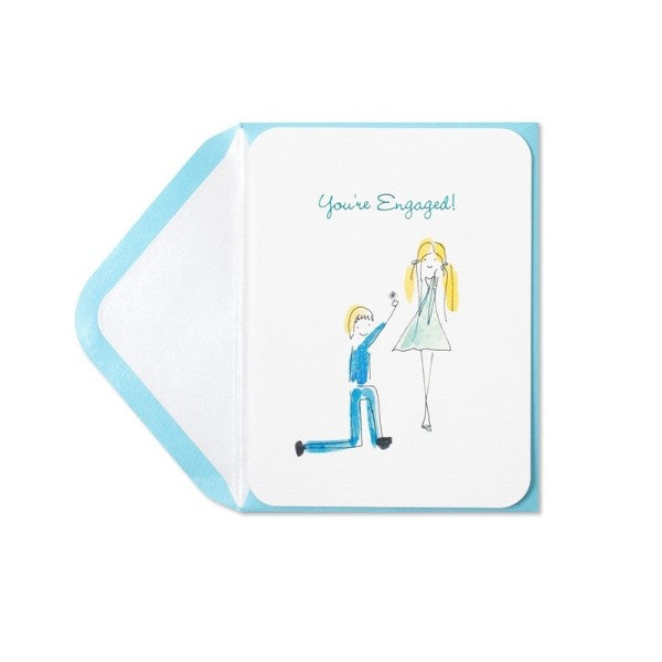Whimsy Engaged Couple Greeting Card