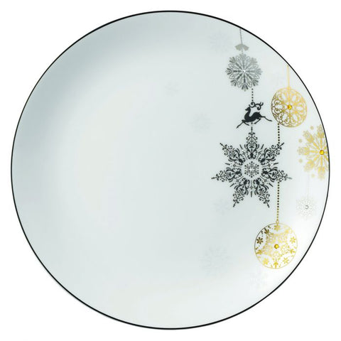 Winter Crystal Salad / Dessert Plate Platinum Rim