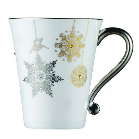Winter Crystal Mug / Coffee Cup Platinum Rim