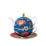 Wedgwood Paeonia Blush Blue &amp; Red Tea For One Dalmazio Design