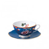 Wedgwood Paeonia Blush Blue Teacup &amp; Saucer Set Dalmazio Design