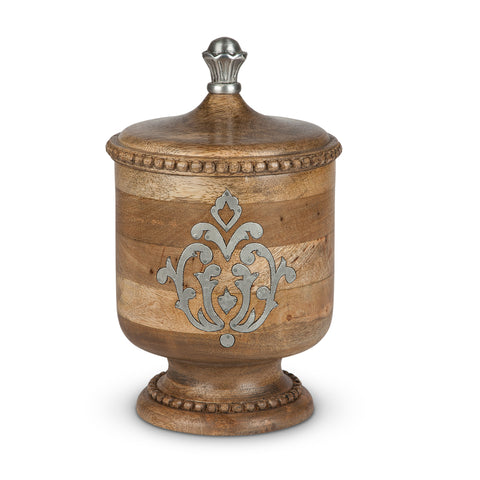 GG Collection Wood And Metal Small Canister - 20% OFF